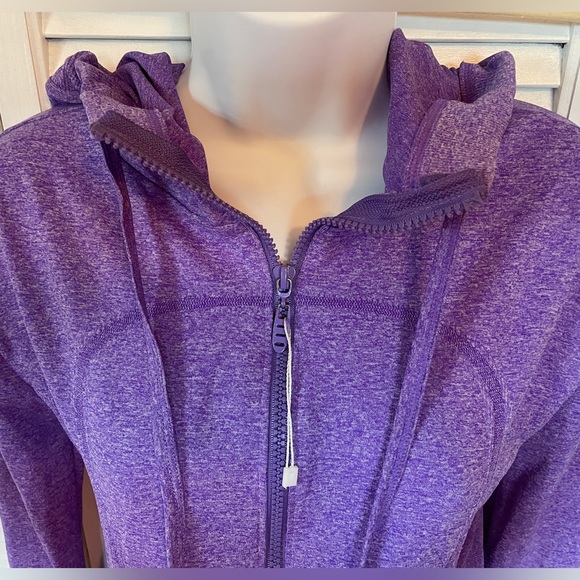 Sport Pro Compression Hooded Zip Purple Jacket Large - Picture 3 of 12